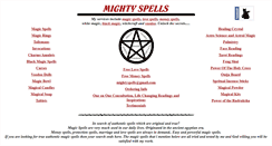 Desktop Screenshot of mightyspells.com